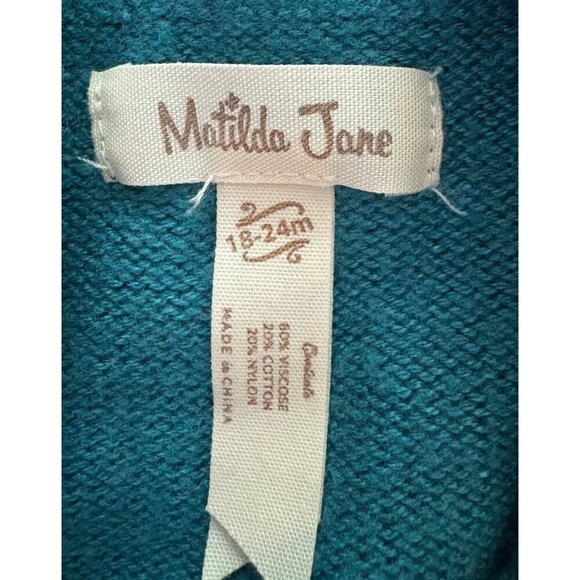 Matilda Jane Castles Cardigan Sweater in Turquoise Size 18-24 mos Toddler Girls - Picture 5 of 9